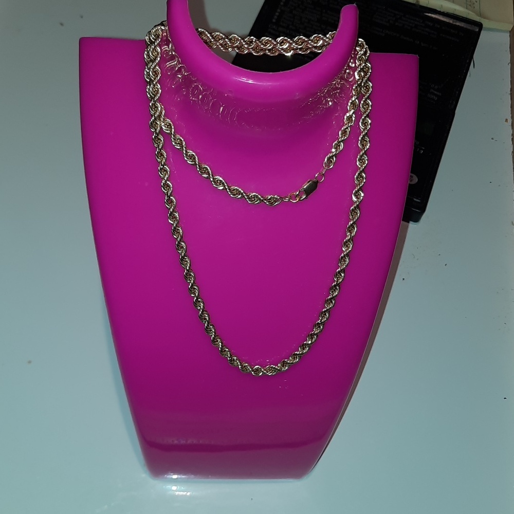 AUTHENTIC GENUINE SOLID 10K YELLOW GOLD ROPE CHAIN 22" X 5mm WIDE